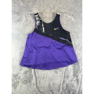 Nike Dri-Fit Tank Top Women's Medium Purple & Black Racerback with sports Bra